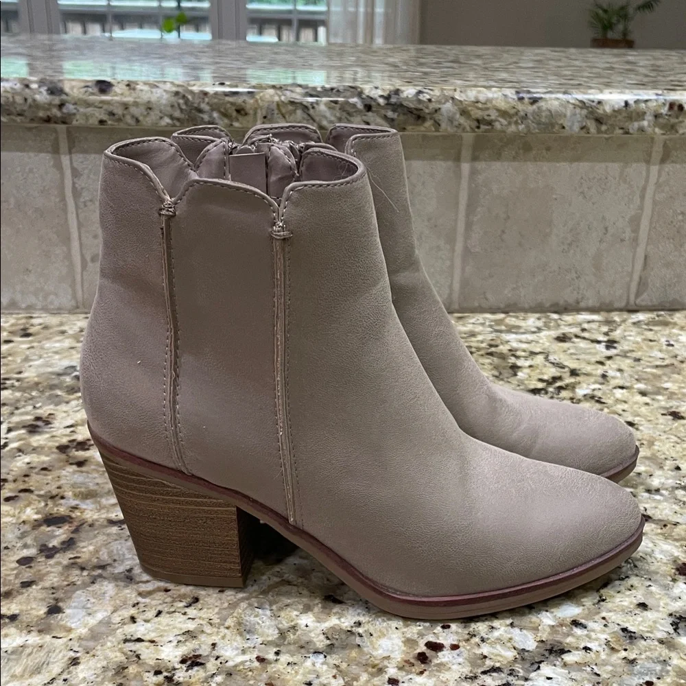 MIA Taupe Heeled Ankle Boots